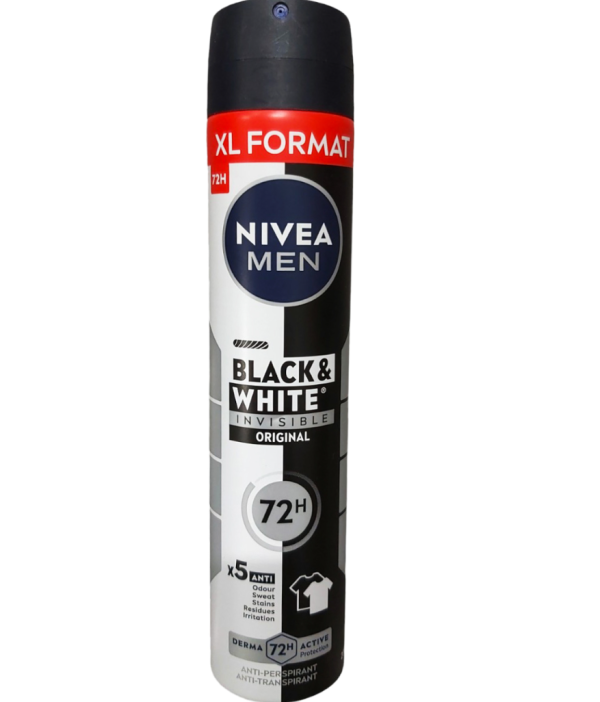 Deodorant antiperspirant Nivea Men Black & White Invisible Original, 200 ml