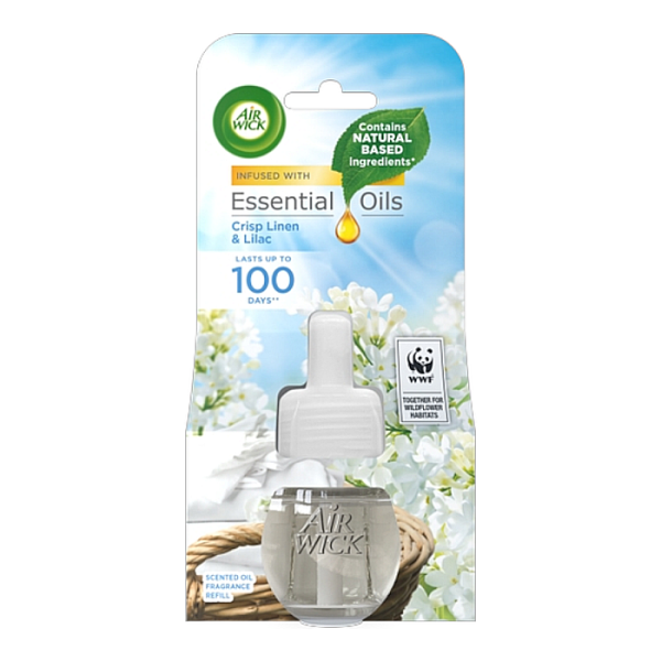 Rezervă odorizant electric Air Wick Crisp Linen&Liliac, 19ml