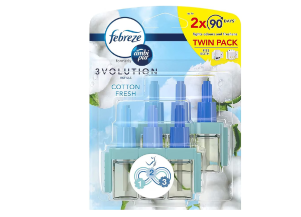 Rezervă odorizant cameră Febreze 3Volution Cotton Fresh, 2x20ml