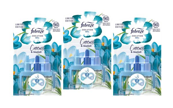 Rezervă odorizant cameră Febreze 3Volution Crocus&Bluebell, 3x20ml