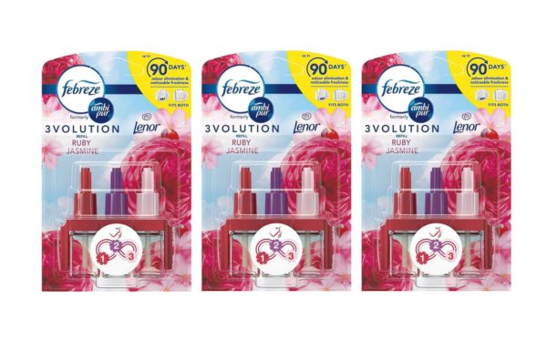 Rezervă odorizant cameră Febreze 3Volution Ruby Jasmine, 3x20ml