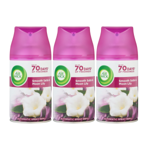 3xRezervă odorizant automat de cameră Air Wick 250 ml, Smooth Satin&Moon Lily