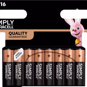 Set 16 baterii alcaline Simply by DURACELL LR6 AA 1.5V